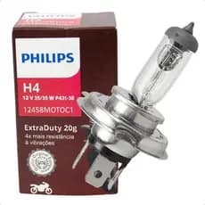 Lampada Philips H4 Extra Duty 12v 35/35w Moto Reforçada - Original 4X vezes mais resistente LOJAAGORA