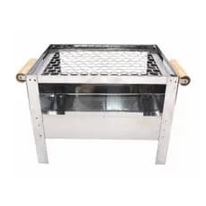 Mini Churrasqueira Pequena Portátil De Inox A Carvão