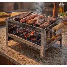 Churrasqueira Pequena Portátil De Inox Profissional Premium Mini Grill