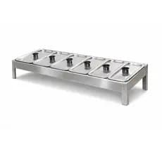 Pizzarola Porta Alimentos Condimentadora De Inox 6 Cubas Profissional Para Cozinha Restaurante Pizzaria Hamburgueria