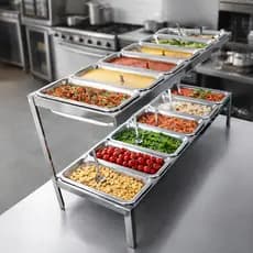 Porta Condimentos Inox 12 Cubas Profissional Para Bancada 2 Andares