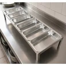 Porta Condimentos De Inox 6 Cubas De 750Ml Profissional Para Mesa Bancada Cozinha