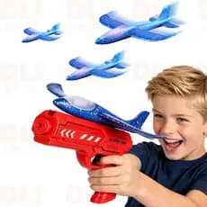 DLI Lançador De Avião(COM LUZ) Planador Brinquedo Infantil De Espuma Catapulta