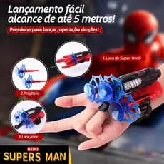 DLI Luva Lançador de Teia Homem Aranha Brinquedo Infantil Lança Dardo com Ventosa