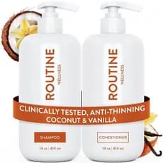 Pronto para Envio: Conjunto de Shampoo e Condicionador de 14oz para Bem-Estar Diário, Coco e Baunilha, Antiqueda, Sem Pa
