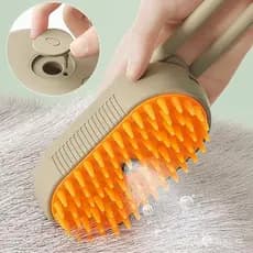 Novidade 2026: Nova Escova a Vapor, Pente Elétrico 3 em 1 para Massagem e Remoção de Pelos (1, Marrom Leitoso)