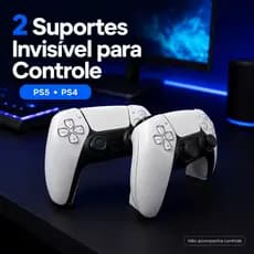 Kit 2 Suportes Invisíveis Controle PS5/PS4 DualSense Base Gamer Mesa
