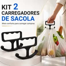 Kit 2 Carregadores de Sacolas Ergonômicos para Mercado Suporte Pegador Anatômico