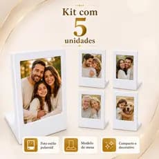 Kit 5 Porta Foto Polaroid Mesa Suporte Para Foto Instax Decorativo Festa Presente
