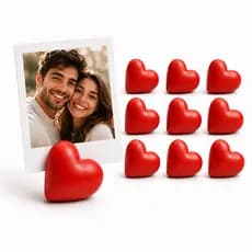 Suporte Porta Foto Polaroid Coração Vermelho Kit 5 E Kit 10 Presente Lembrancinha