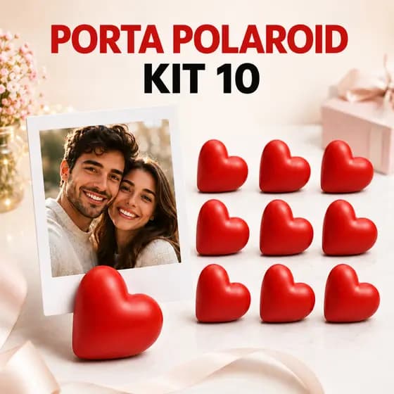 Kit 10 Porta Retrato Fotos Polaroid Coração de Mesa Porta Fotos Instax Mini Decorativo Festas