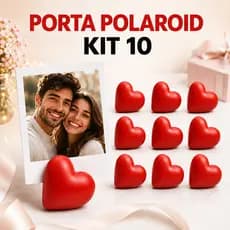 Kit 10 Porta Retrato Fotos Polaroid Coração de Mesa Porta Fotos Instax Mini Decorativo Festas