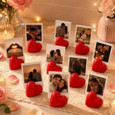Suporte Foto Polaroid Coração Kit 5/10 Decoração Mesa Festa Dia dos Namorados Lembrancinha