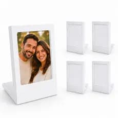 Kit 5 Mini Porta Retrato Polaroid Mesa Branco Foto Instax Decorativo Festas