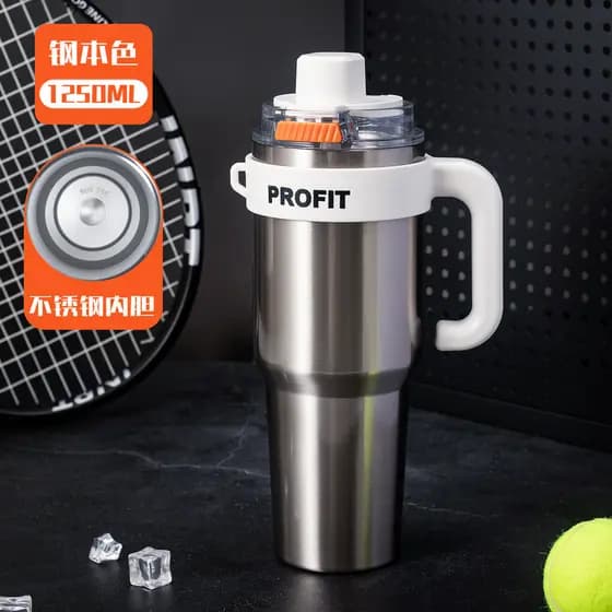 Copo térmico de cerâmica para carro, copo com alça para café, esportes ao ar livre, copo de palha
