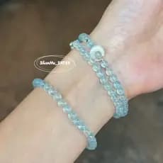 Natural água-marinha gelo transparente perigo azul Xiaomi grânulo pulseira empilhado nicho Design jóias luz impopular pu