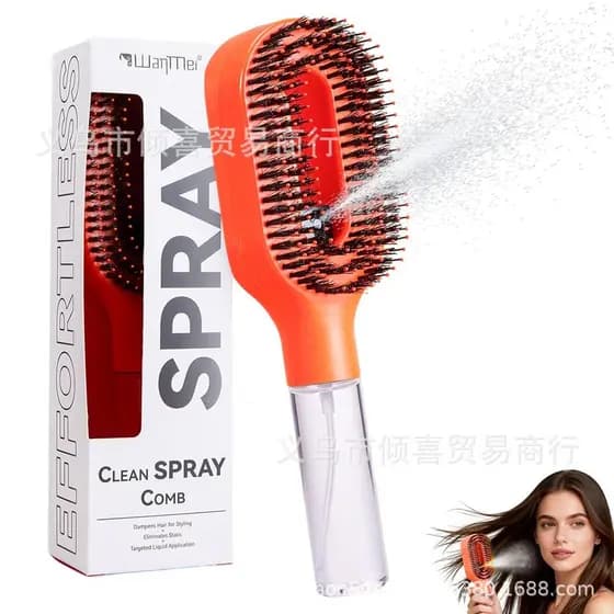 Novo produto transfronteiriço StyraHair Spray Pente de alisamento de cabelo Pente de spray com um clique Spray Anti-voad