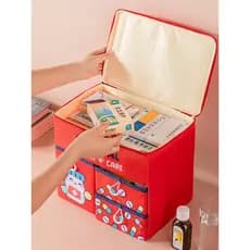 Saco de medicina de grande capacidade portátil à prova dwaterproof água dos desenhos animados bonito casa portátil caixa