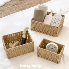 Caixa de armazenamento de tecido de mesa doméstico quarto sala de estar cesta de armazenamento de artigos diversos High-