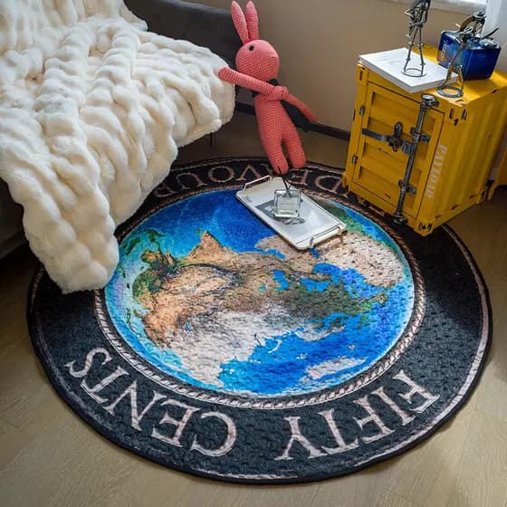 Simples moderno estilo náutico tapete redondo luz luxo sala de estar sofá cadeira almofada quarto antiderrapante quatro
