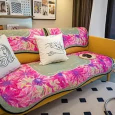 Almofada de sofá com Design de flor Pastoral americana, quatro estações, borda ondulada, almofada de sofá da moda, capa