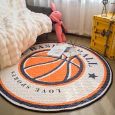 Tema de basquete criativo tapete redondo sala de estar sofá tapete quarto das crianças bonito menino antiderrapante tape