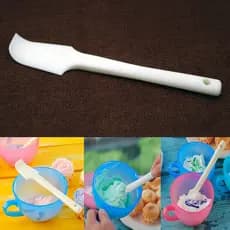Espátula curvada de 20cm, creme tonificante, pasta de feijão, creme, haste de agitação, espátula de Silicone curvada, fe