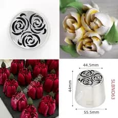 SL63-Oversized Russo Três Flores Decoração de Dia dos Namorados Creme para Boca Buquê de Marshmallow Decoração de Bolo