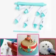 Conjunto de gravura Fondant renda buraco perfurador saia Embosser modelagem molde amor gota água redonda