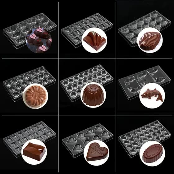 Molde de Chocolate transparente faça você mesmo, ferramenta de cozimento, molde para fazer doces em vários formatos