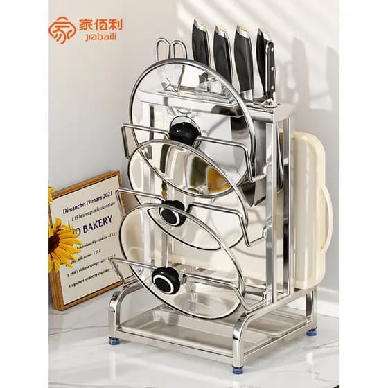 Prateleira para facas de cozinha em aço inoxidável 304 Tábua de corte Rack para facas de cozinha Gaiola para pauzinhos T