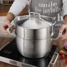 Panela de sopa de aço inoxidável 304, vaporizador de cinco camadas, panela doméstica espessada, panela antiaderente inte