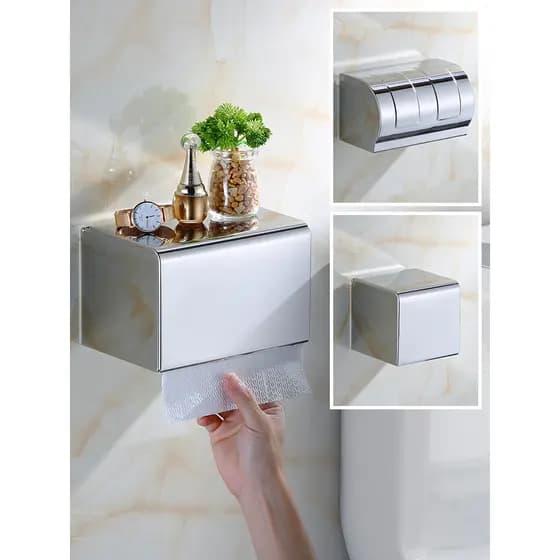 Caixa de tecido higiênico sem perfuração, à prova d'água, suporte de papel higiênico, rolo de papel higiênico, caixa de