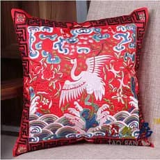 Capa de almofada bordada estilo chinês fronha peça bordada capa de almofada presente no exterior guindaste roupas oficia