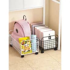 Removível sob a prateleira da mesa pequena estante com rodas casa simples mochila livro Rack de armazenamento