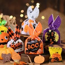 Saco de embalagem de doces de Halloween bonito abóbora fantasma padrão fantasma Festival pirulito saco de embalagem de p