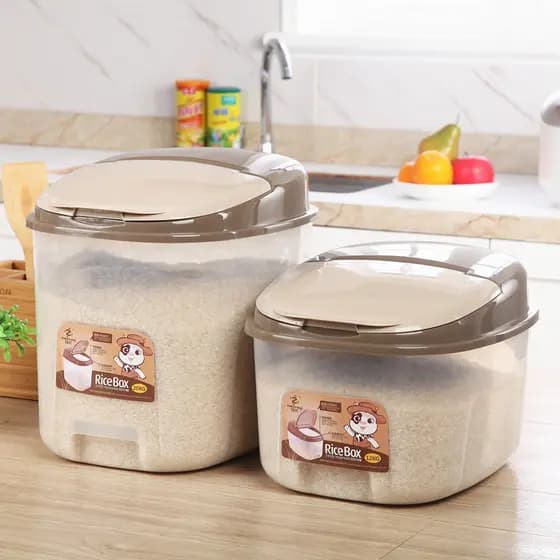 Balde de arroz doméstico, 13kg, 20kg, cozinha, tanque de arroz, grãos, à prova de umidade, balde de armazenamento, caixa