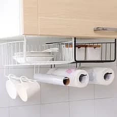 Engrossado sob o armário rack guarda-roupa em camadas rack de ferro arte organizador fixado na parede rack de armazename