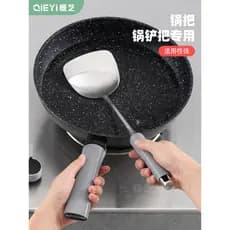 Espátula de ferro Pan lidar com capa anti-escaldante borracha Silicone isolamento térmico pote anti-deslizamento Wok lid