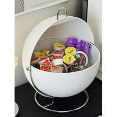 Sala de estar Flip cápsula de café Rack de armazenamento Desktop em forma de bola frutas lanche caixa de armazenamento p