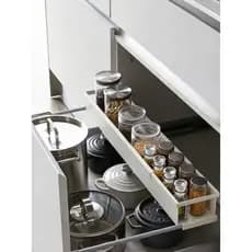 Cozinha retrátil tempero garrafa rack de armazenamento armário sem perfuração gaveta em camadas rack de armazenamento ca