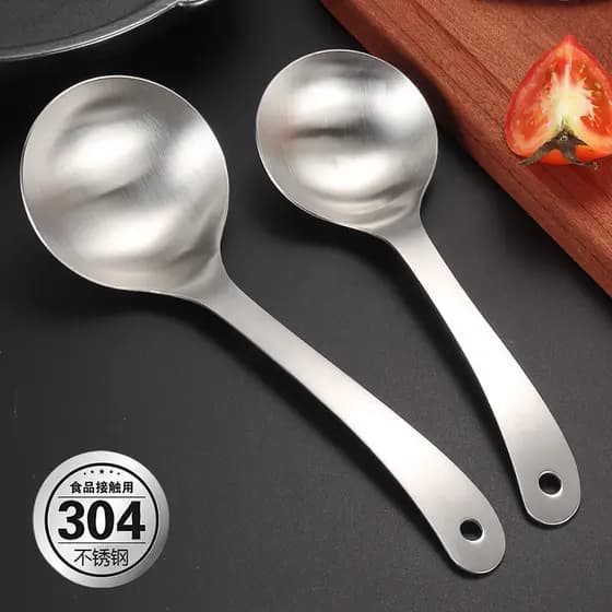 Colher de arroz de aço inoxidável colher de arroz espessada 304 colher de arroz grande colher de sopa doméstica colher p