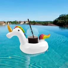 Flamingo inflável unicórnio flutuante suporte de copo bebida sentado praia viagem piscina jogando água brinquedos