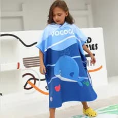 Roupão de banho de secagem rápida para viagem das crianças à beira-mar praia toalha de natação feminino absorvente com c