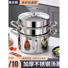 Vaporizador de sopa 18/10 aço inoxidável engrossado fogão de indução fogão a gás dedicado guisado de grande capacidade a