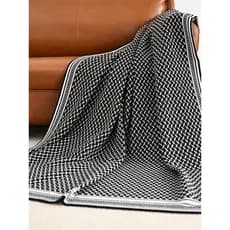 Simples nórdico cobertor de malha preto branco padrão geométrico Casual cobertor casa capa cobertor cama final toalha al