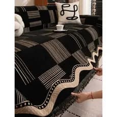 Moderno luz luxo Chenille xadrez sofá capa toalha sofá cobertor High-End sentimento de uma peça capa completa capa de so