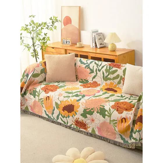 País americano flor decoração cobertor sofá cobertor sofá toalha novo estilo moda Anti-poeira capa completa capa de sofá