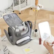 Bolsa de higiene pessoal para viagem de negócios, unissex, separação seca e úmida, à prova d'água, bolsa cosmética de al