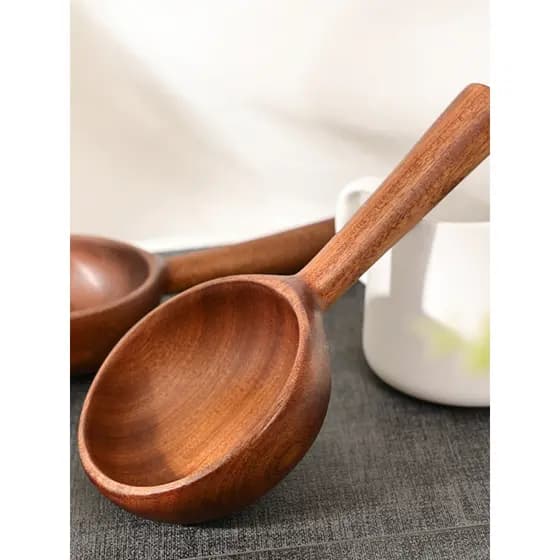 Jing Bairan boki Comer Transmissão Mesmo Estilo Colher De Madeira Arroz Seco Colher Grande Ramen Colher Pauzinhos Conjun